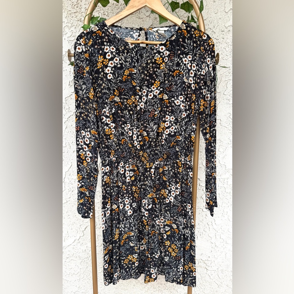 H&M 
Floral Black and Orange Women's Dress
